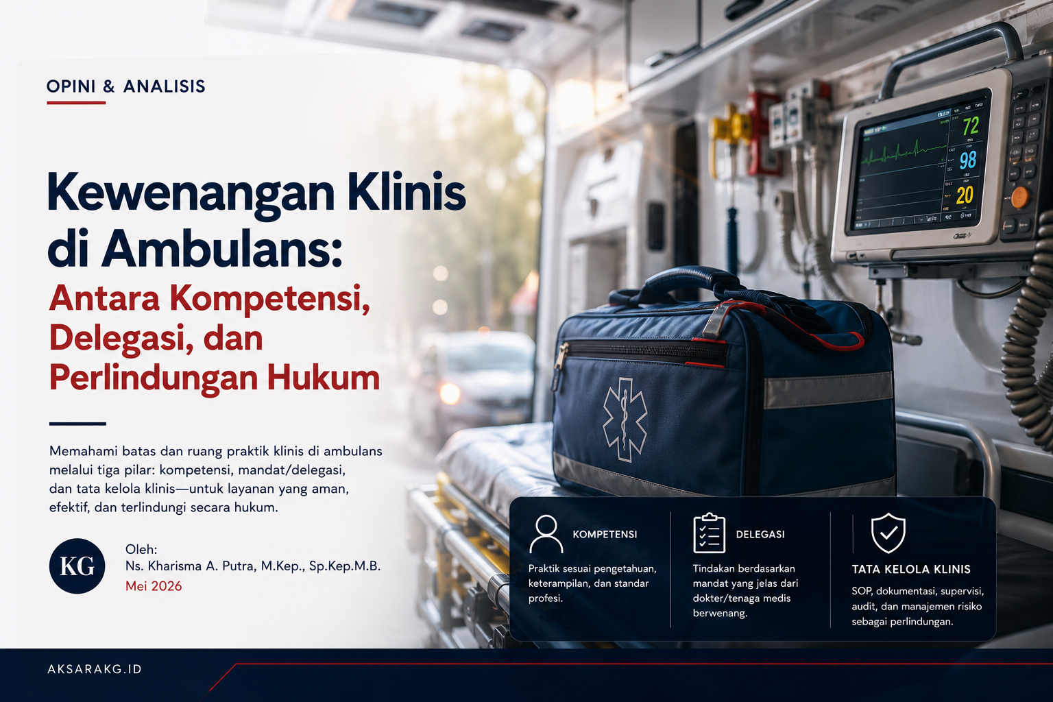 Kewenangan Klinis di Ambulans: Kompetensi, Delegasi, dan Perlindungan Hukum